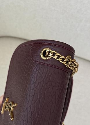 Сумка niki in grained lambskin burgundy/gold 8
