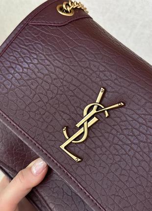 Сумка niki in grained lambskin burgundy/gold 7