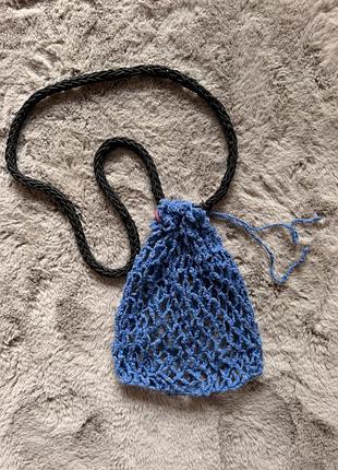 Авоська жіноча handmade синя в'язана 2