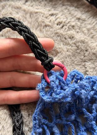 Авоська жіноча handmade синя в'язана 3