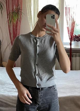 Кардиган жіночий h&m сірий з коротким рукавом, розмір s