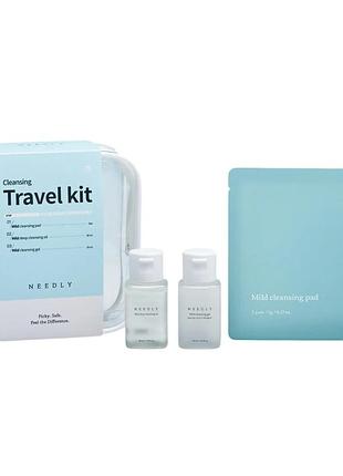 Дорожній набір мініатюр для очищення шкіри needly cleansing travel kit