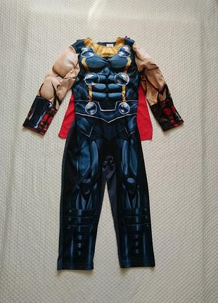 Карнавальный костюм тор thor marvel с накидкой на 5-6 лет