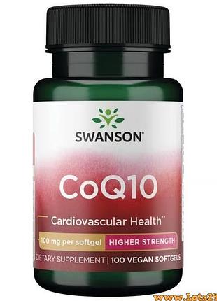 Ультра коензим q10 сша ultra coq10 swanson кофермент убіхінон 100мг 100 гелевих капсул для серця волосся шкіри обличчя