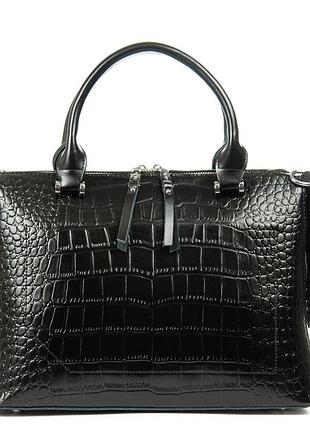 Podium сумка женская классическая кожа alex rai 8542 black croco