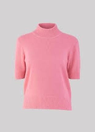 Яркий розовый джемпер-гольф с коротким рукавом the vintage boutique collection