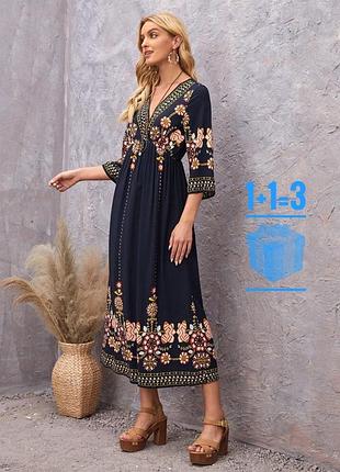 Довга сукня в квітковий принт shein xl