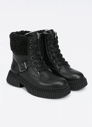 Зимові черевики для дівчат evie frosty winter black, розмір 34 (22,2 см.)