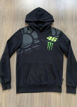 Мужская чёрная хлопковая худи с принтом monster valentino rossi 46