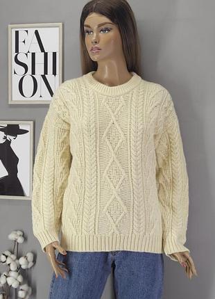 Брендовый английский шерстяной свитер "jm cooper knitwear". размер s.