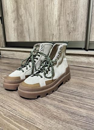 Кеди жіночі zara бежеві, розмір 41, довжина устілки 26,5 см, текстиль