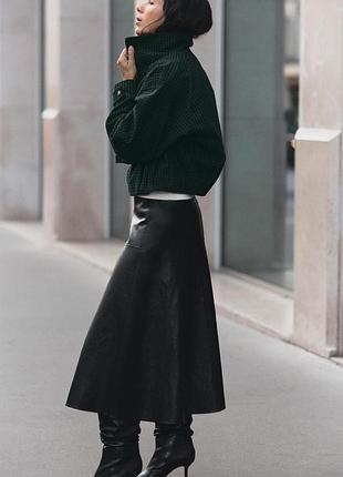 Розкльошена спідниця жіноча чорна zara new