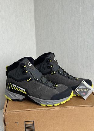 Черевики чоловічі scarpa rush trk gtx сірі, чорні, розмір 43 (us10)