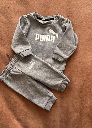 Костюм унісекс puma сірий на флісі 3-4 місяці