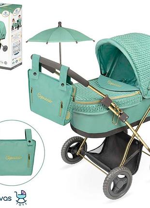 Кукольная коляска decuevas 85073 с сумкой и зонтиком коляска для куклы 60см ручка