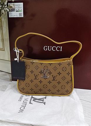 Сумка жіноча louis vuitton багет коричнева з монограмою
