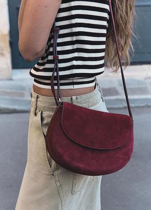 Шкіряна сумка жіноча бордо zara new