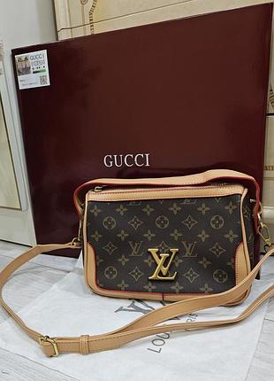 Сумка жіноча louis vuitton через плече коричнева