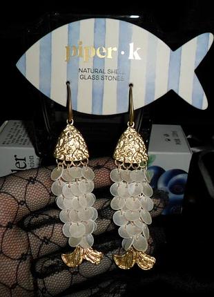 Сережки рибки, piper k, подарунок