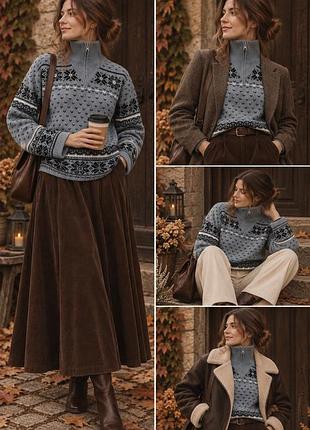 Скандинавський вʼязаний вовняний джемпер пуловер світер laila&lasse knit collection