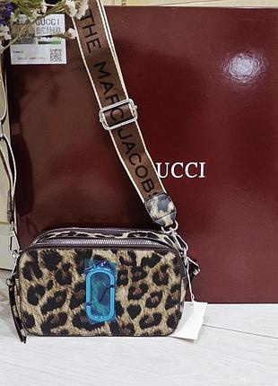 Крос-боді жіноча marc jacobs the snapshot леопардова