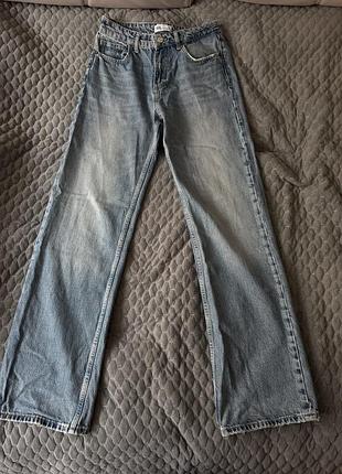 Джинси zara wide-leg блакитні