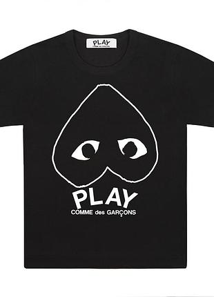 Футболка с принтом comme des garcons play logo мужская xs