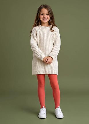 Коралловые плотные детские колготки капроновые однотонные на рост 92-158 m, l, xl, xxl 50 den