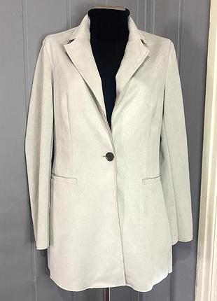 Елегантний подовжений блейзер під замшу zara basic 2