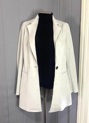 Елегантний подовжений блейзер під замшу zara basic 4