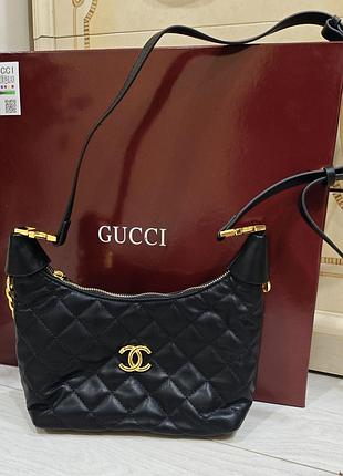 Сумка для жінок chanel чорна стьобана