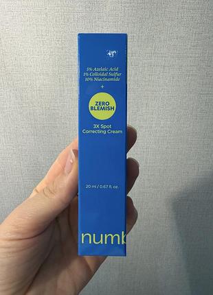 Крем для обличчя numbuzin no.0 zero blemish 3x spot correcting cream 20 мл