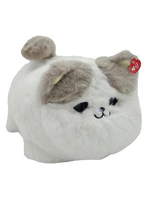 Интерактивный пушистый кот "fluff pets" с серыми ушками(нявкает, мурчит, виляет хвостиком, дремает, закривает глаза) (bl-335)