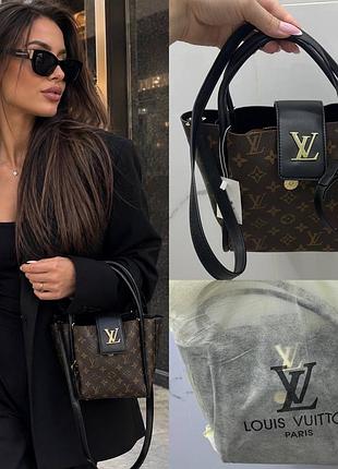 Сумка жіноча lv коричнева 18/20 см