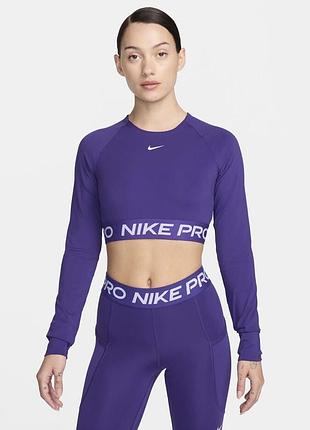 Фіолетовий кроп топ лонгслів nike pro оригінал кофта
