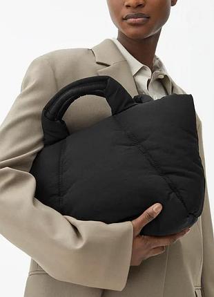 Сумка arket small puffy tote bag