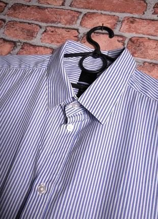 Сорочка у полоску класична h&m slim fit easy iron
