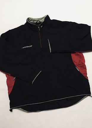 Вітровка чоловіча reebok essentials чорна, червона вінтажна xxl-xl