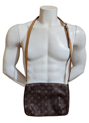 Сумка месенджер жіноча louis vuitton коричнева шкіряна