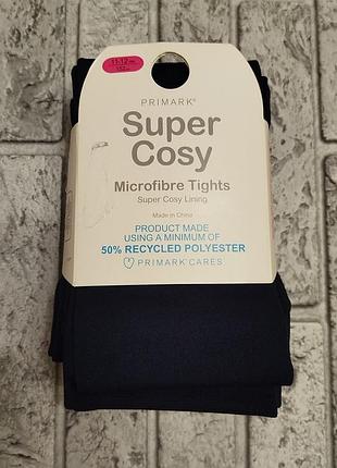 Колготки 2штуки на флісі primark super cosy microfibre tights 152 см