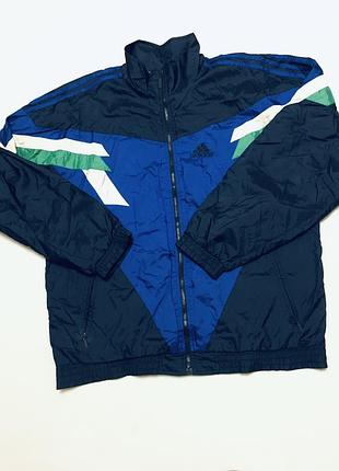 Чоловіча вітровка adidas вінтажна 90-х років, синьо-чорна, розмір xl-xxl