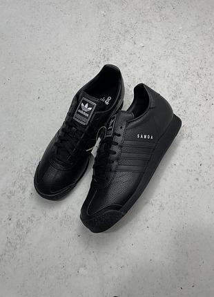 Чоловічі шкіряні кросівки adidas originals samoa ig1817 — чорні, натуральна шкіра, осінь-зима. оригінал.