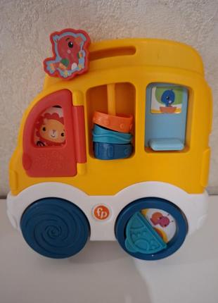Розвивальна іграшка fisher-price автобус сортер