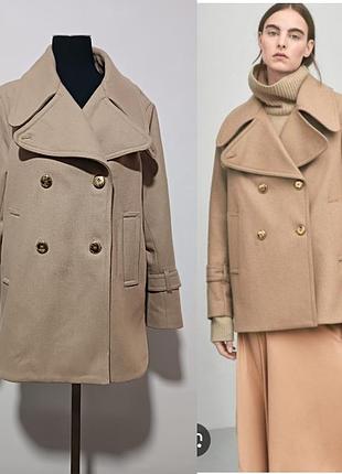 Filippa k ,  шерстяное пальто/бушлат двухбортное цвета camel размер  l