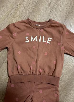 Костюм для дівчаток h&m рожевий з принтом 92 розмір