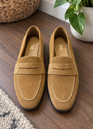 Лоферы zara 36 коричневые новые