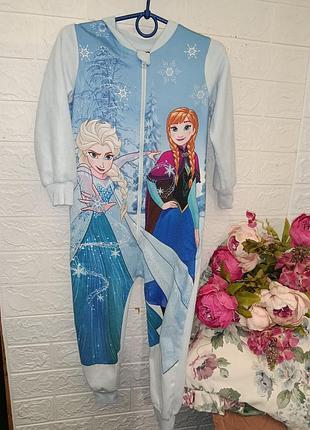 Флисовый кигуруми / пижама-комбинезон disney frozen (ельза и анна), размер 98-104