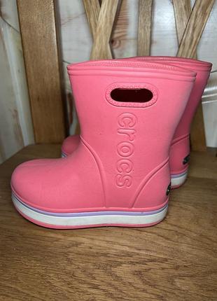 Чоботи для дівчинки crocs рожеві