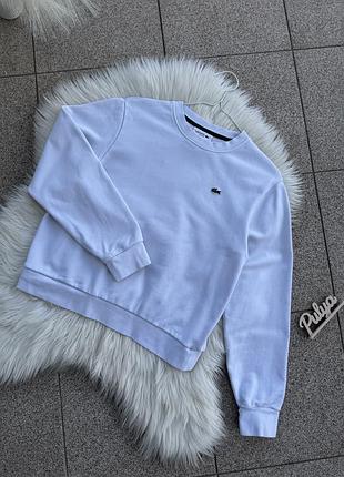 Білий світшот lacoste loose fit жіночий вільний крій худі лакоста дракон
