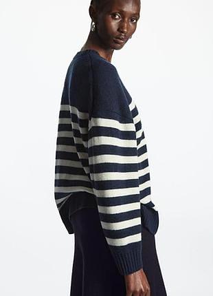 Toast textured stripe sweater wool